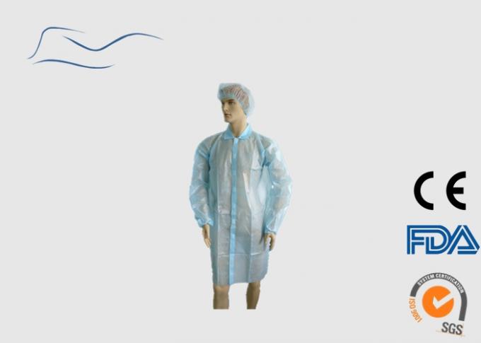 Het waterdichte Beschikbare Laboratorium bedekt Lichtblauwe Kleur met Elastische Pols met een laag