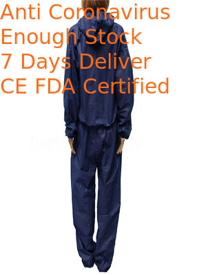 Non Irritating Disposable Coverall Suit Blood Repellent With Front Zipper