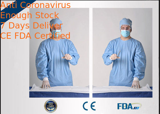 Eco Friendly Disposable Non Woven Isolation Gown With Fluid Resistance