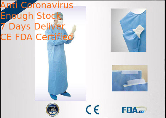 Sterile Disposable Surgical Gown , Anti Fluid Non Woven Isolation Gown