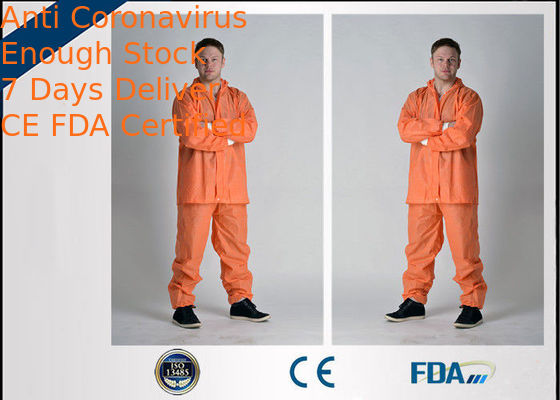 Non Irritating Disposable Protective Coverall , Soft Disposable All In One Suits