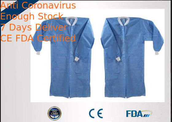 Fiberglass Free Disposable Lab Gowns Non Toxic With Elastic / Knitted Cuff