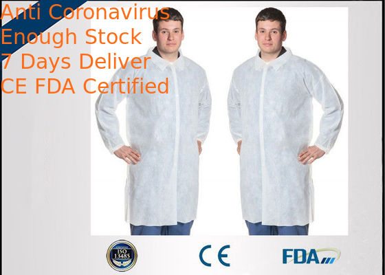 Eco Friendly Disposable Polypropylene Lab Coat For Medical Staff Protection