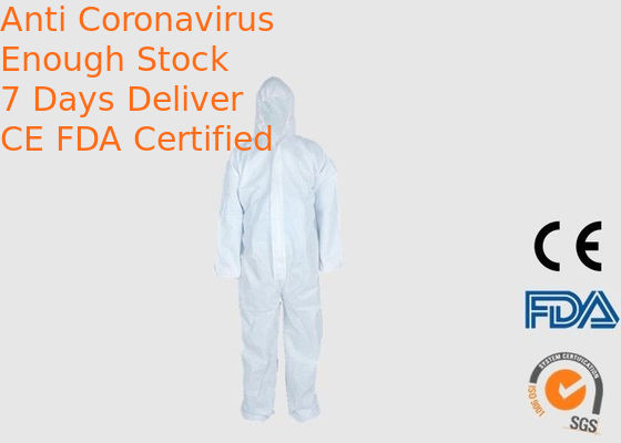 Anti Static Asbestos Disposable Coveralls With Elastic Wrist / Waist / Ankle