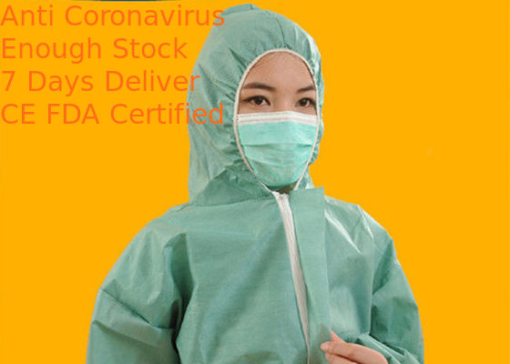 SMS Disposable Hooded Coveralls , Flexible Disposable Protective Clothing