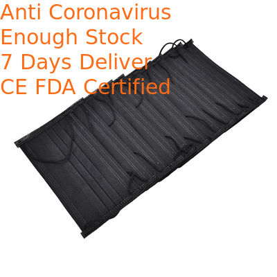 Reliable Disposable Black Surgical Mask , Black Earloop Mask For Building Site